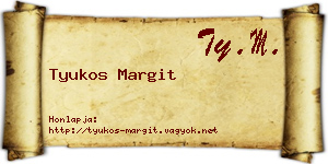 Tyukos Margit névjegykártya